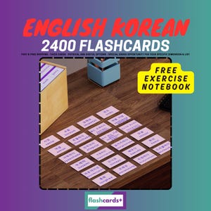 English - Korean 2400 Most Common Words Flashcards