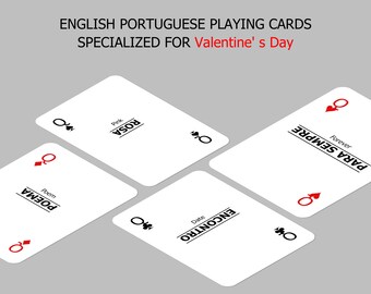 Portuguese Language Learning Cards | Valentine's Day Gift (Digital Download)