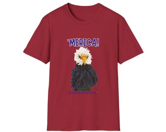 Patriotic Tee, USA Eagle Shirt, 'MERICA Top, Patriotic Bald Eagle Clothing, American Pride Apparel, Red White Blue Unisex Tee