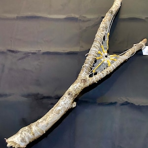 Birch branch weaving starburst, woven wall hangings, birch branches and boho decor, handmade Christmas gift
