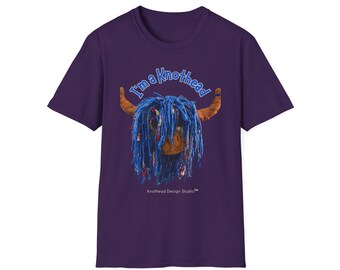 Hairy Coo T-Shirt, Funny Highland Cow Doodle Graphic Tee
