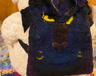 Dragon backpack, felted bag, DnD bag, DnD backpack