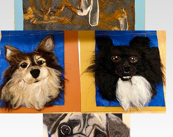 Personalisiertes Haustier Portrait, Wollgemälde, Hund Erinnerung, Katze Gedenkstätte, Haustier Skulptur, Hundeliebhaber Geschenk, Haustier Liebhaber Geschenk