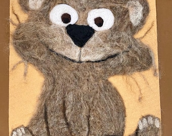 Wool watercolor bear
