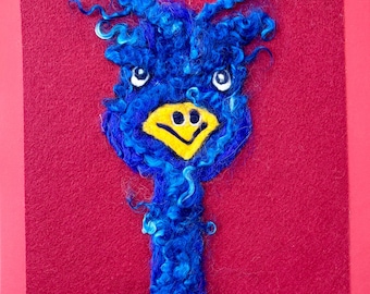 Wool watercolor ostrich