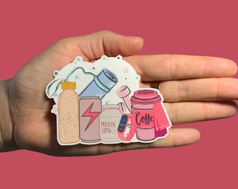 Gym Girl, Gym Sticker, Water bottle, Notebook Sticker, Laptop Sticker, Water Resistant