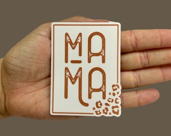 MAMA Leopard Sticker, Mom Sticker, Leopard Sticker, Vinyl Sticker, Water Resistant Sticker