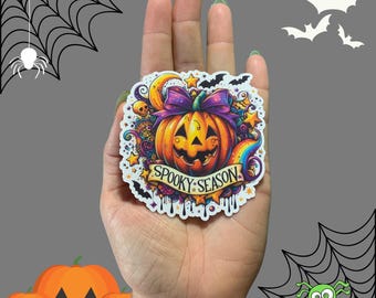 Spooky Season, Vinyl Water Resistant Sticker, Halloween Sticker