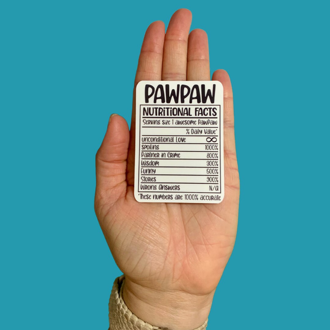 Pawpaw Nutritional Facts, Vinyl Sticker, Water Resistant, Laptop