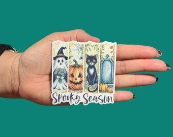 Spooky Season Sticker, Vinyl Water Resistant Sticker, Halloween Sticker, water bottle, notebook, laptop stickers