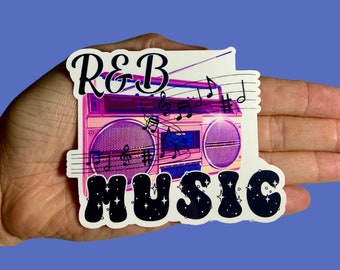 R&B Music Sticker, Vinyl Water Resistant Sticker, Music Sticker, Water Bottle Sticker, Laptop Sticker, Notebook Sticker