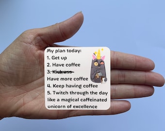 My Plan Today Vinyl Sticker, Water Resistant Vinyl Sticker, Coffee Sticker, Lots of Caffeine, Coffee Coffee, Funny Sticker, Coffee Quote