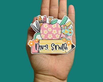 Personalized Teacher Sticker, Vinyl Sticker, Water Resistant Sticker, Laptop Sticker, Notebook Sticker, Water bottle Sticker