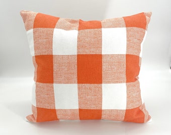 Orange Plaid Cushion Cover