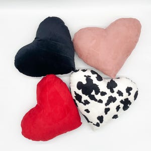Decorative Heart Cushion | pink velvet heart pillow | red suede heart pillow
