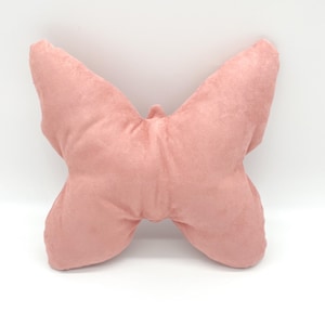 Pink Suede Butterfly Decorative Cushion | Butterfly Pillow | Cottagecore fairy decor