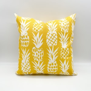 Yellow Pineapple Outdoor Cushion Cover | outdoor pillow cover | patio decor