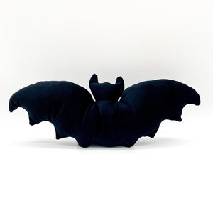 Black Velvet Bat Cushion gothic throw pillow Halloween pillow image 1