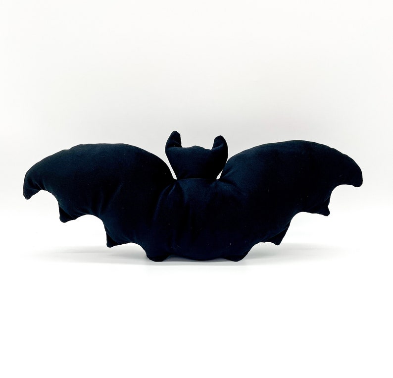 Black Velvet Bat Cushion gothic throw pillow Halloween pillow image 1