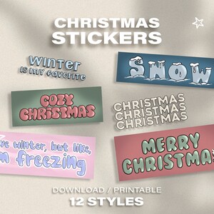 Christmas Digital and Printable Stickers for your journaling and note apps! • Notability • Goodnotes • Hand drawn fun cute stickers