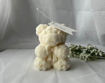 Floral teddy with ribbon