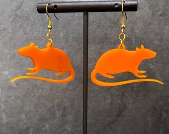 Rat Earrings | Lasercut Acrylic Earrings