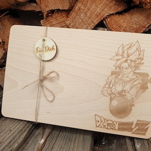 Dragonball Son Goku Frühstücksbrett personalisiertes Holz Geschenk