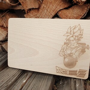 Dragonball Son Goku Breakfast Board Personalized Wooden Gift image 7