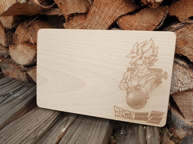 Dragonball Son Goku Breakfast Board Personalized Wooden Gift image 7