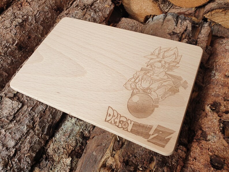 Dragonball Son Goku Breakfast Board Personalized Wooden Gift image 6