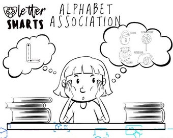 26 Printable Alphabet Letter association printable Worksheets, Preschool, Kindergarten, Homeschool Printables, Letters A-Z, Color & Trace