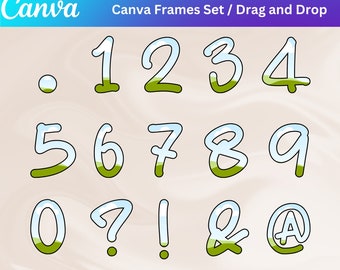 Canva numbers frame template | Numbers template | Custom Canva Numbers, Special Characters Template | editable canva frames |