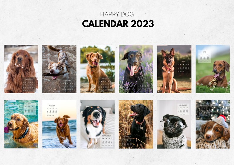 Happy Dog Kalender 2023 Hunde Wandkalender Hundegeschenk - Etsy.de