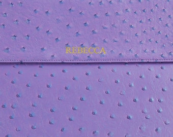 Custodia per laptop in pelle con monogramma, custodia per laptop in pelle vegana personalizzata, busta per laptop in pelle, custodia per laptop Macbook con stampa a caldo