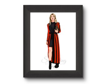 Regreso al otoño: ilustración de moda Lámina artística