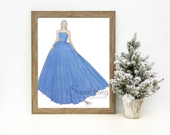 Eira- Ilustración de moda de alta costura Lámina artística