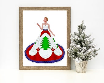 Gloria- Ilustración de moda de alta costura Lámina artística
