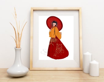 Tiger Lily- Ilustración de moda