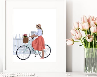 Pétalos y pedales- Ilustración de moda
