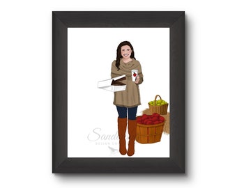 Delicias de sidra de manzana: ilustración de moda Lámina artística