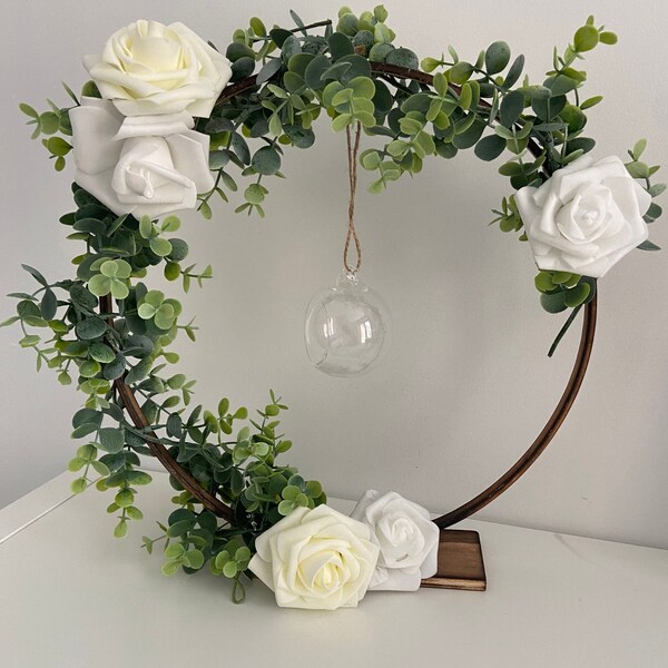 Rustic wedding centrepieces wooden floral hoop table centrepieces, rustic floral hoop, baby shower centrepieces colour can be changed