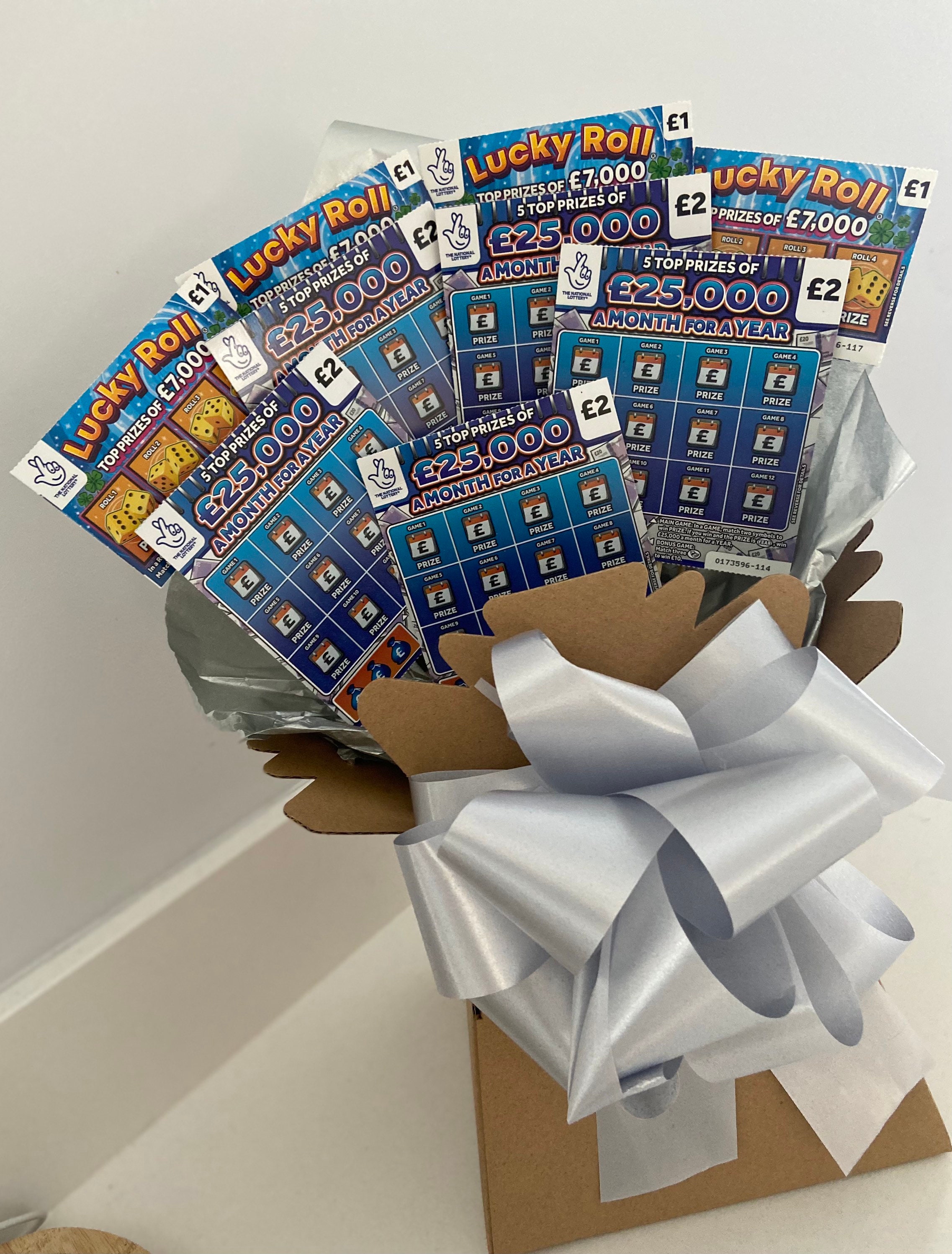 Personalised Full Scratchcard Bouquet..scratchcard Hamper Etsy
