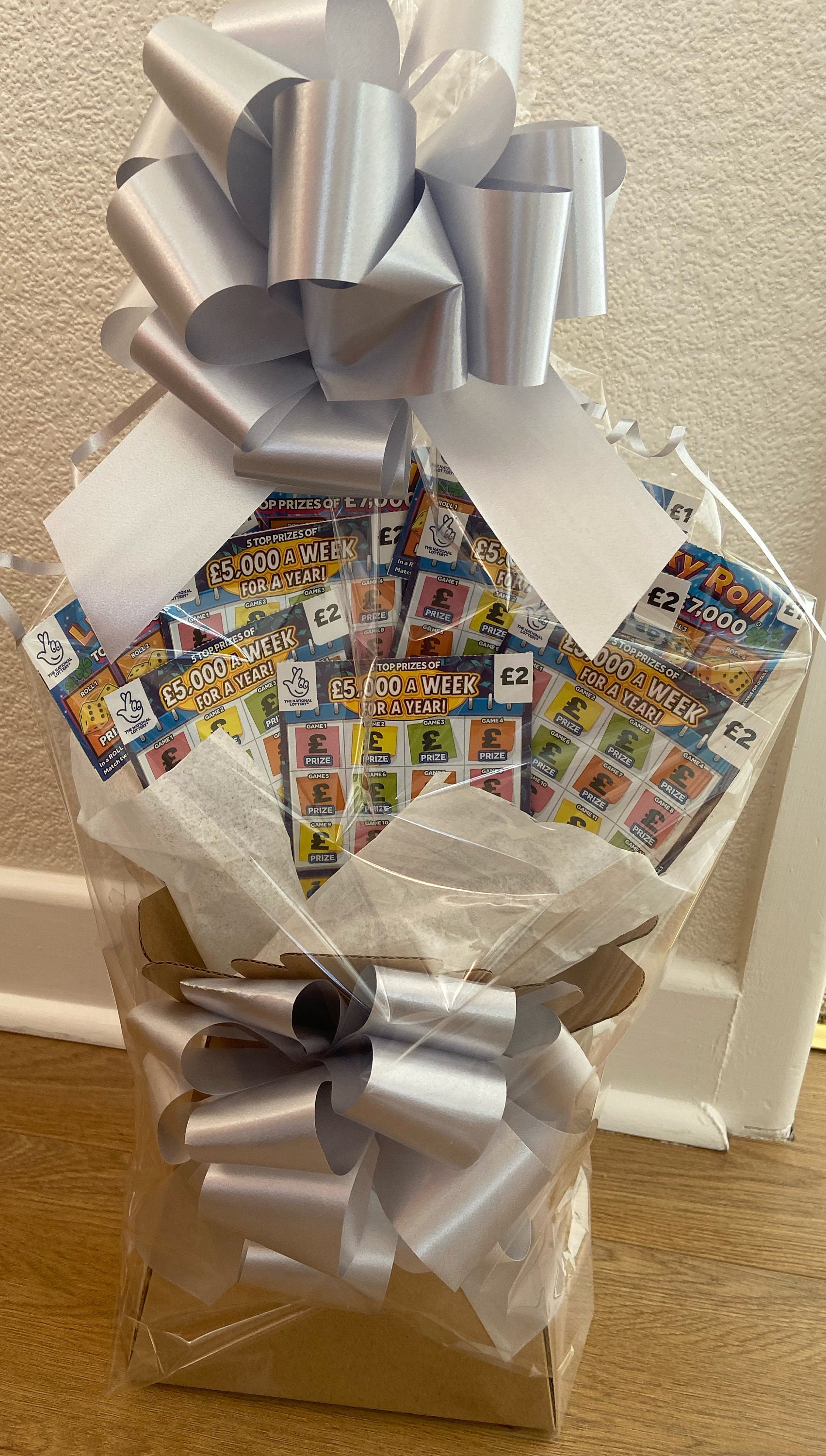 Personalised Full Scratchcard Bouquet..scratchcard Hamper Christmas