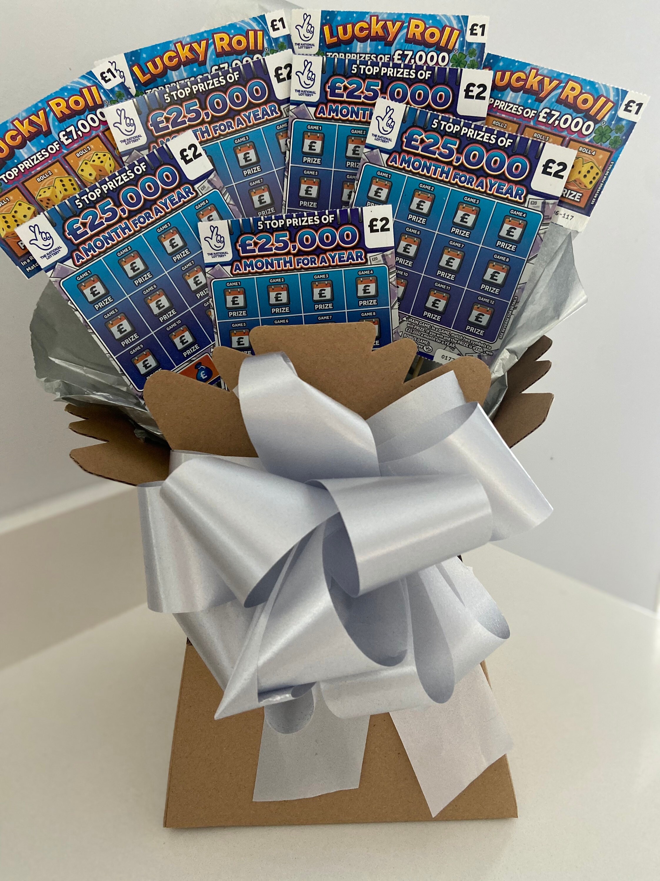 Personalised Full Scratchcard Bouquet..scratchcard Hamper Christmas