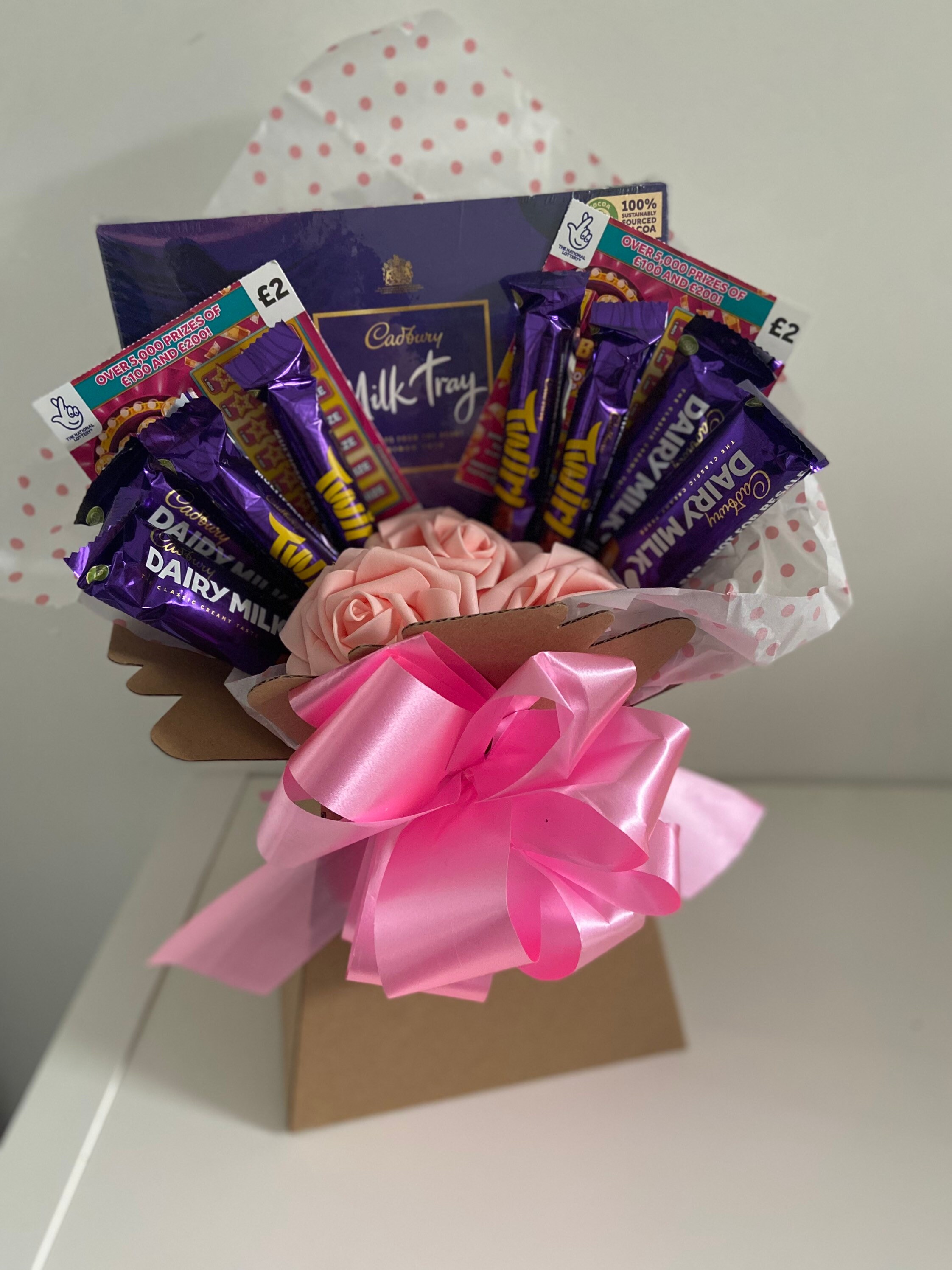 Cadburys Chocolate Bouquet Scratchcard Bouquet With Milk Tray Etsy