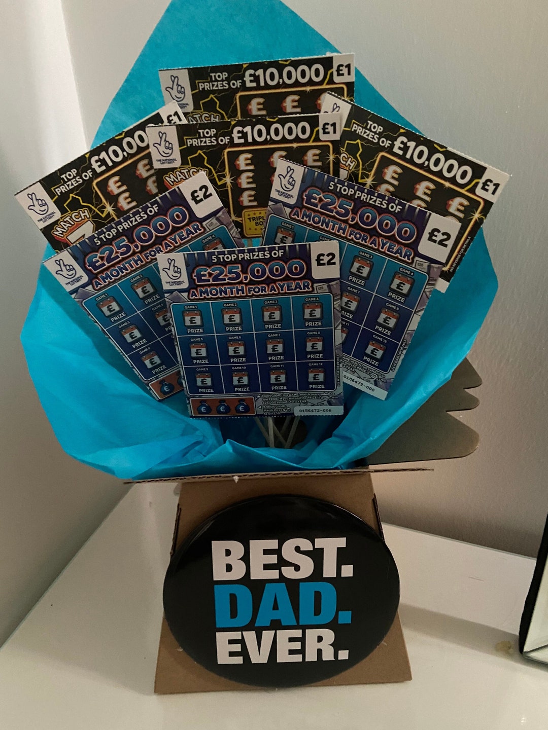 Scratchcard Bouquet for Dad Birthday Fathers Day Bouquet Etsy