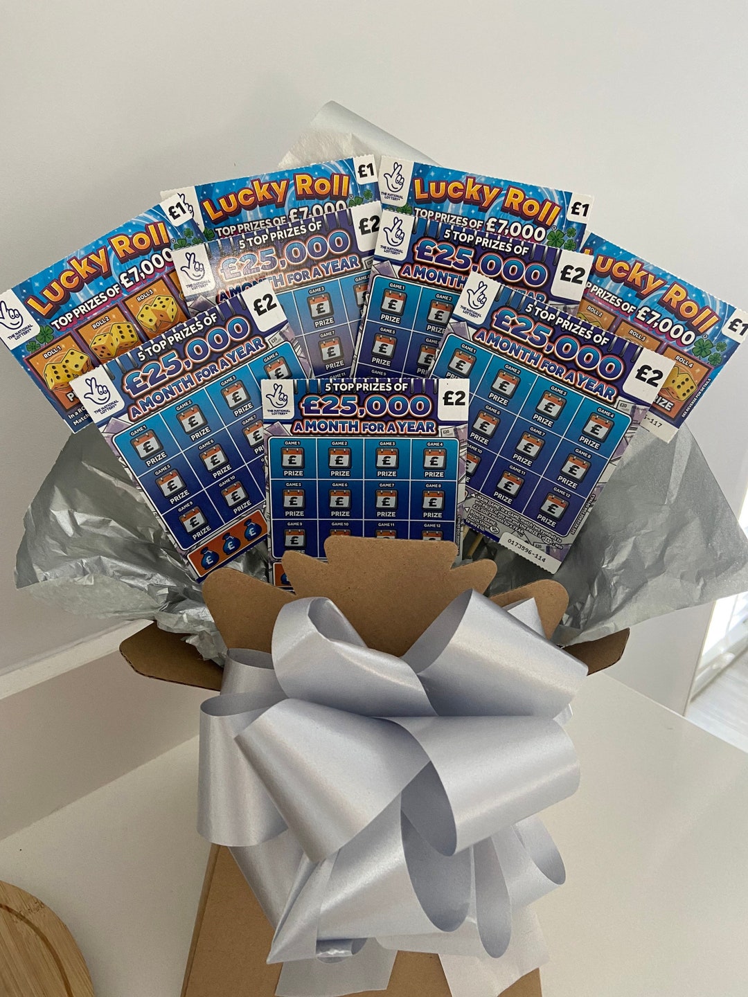 Personalised Full Scratchcard Bouquet..scratchcard Hamper Christmas