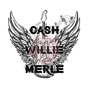 Cash Hank Willie Waylon and Merle PNG Sublimation Design Digital Download