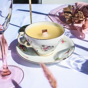 Woodwick Beeswax Vintage Tea Cup Candle