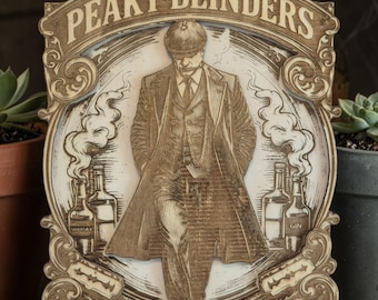 Peaky Blinders Wand Kunst Laserdateien | SVG DXF PNG (Digitaler Download)